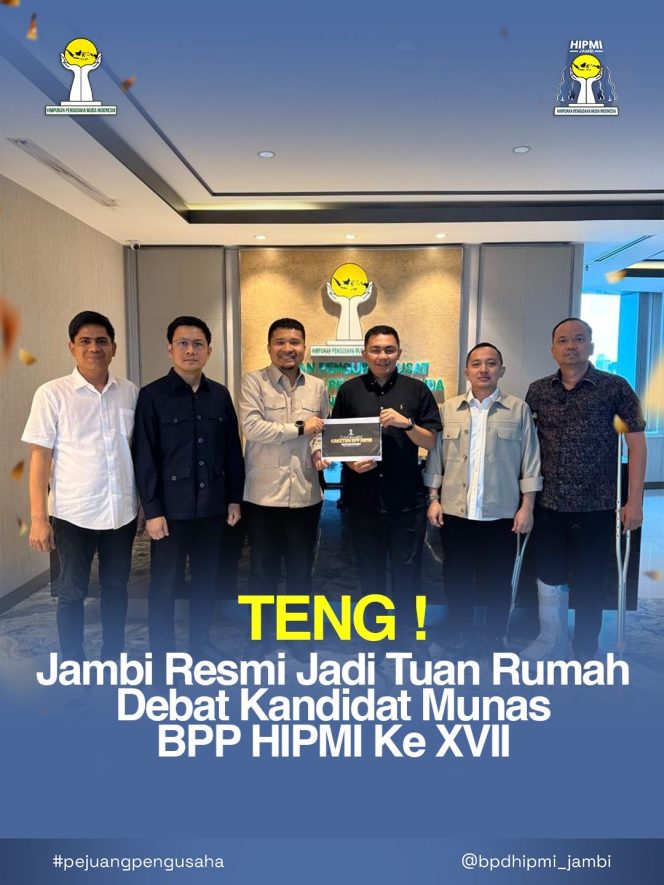 
					Teng! Jambi Resmi Jadi Tuan Rumah Debat Kandidat Munas BPP HIPMI Ke XVII