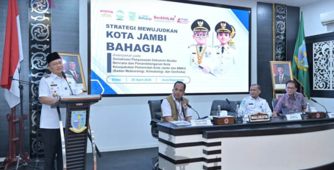 
					Pemkot Jambi Tandatangani Nota Kesepakatan dengan BMKG untuk Perkuat Penanganan dan Penanggulangan Bencana